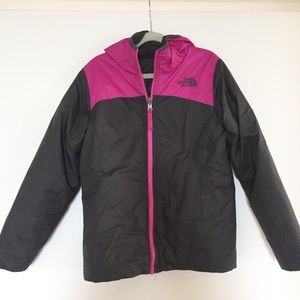 Girls Reversible fleece/nylon puffy jacket